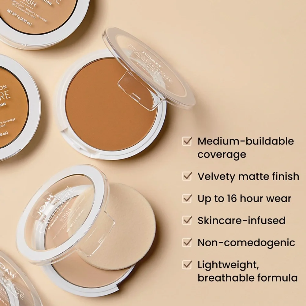 JOAH Perfect Complexion Cashmere Powder Foundation, Mc060 Medium Cool Undertones